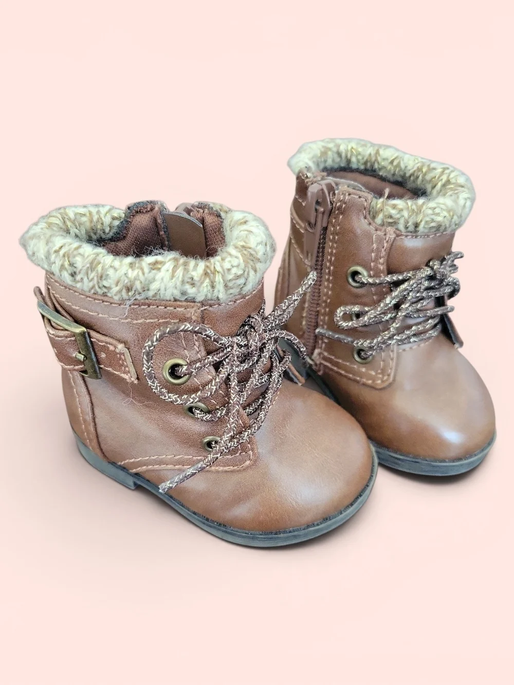 Baby Brown Zip Up Boots